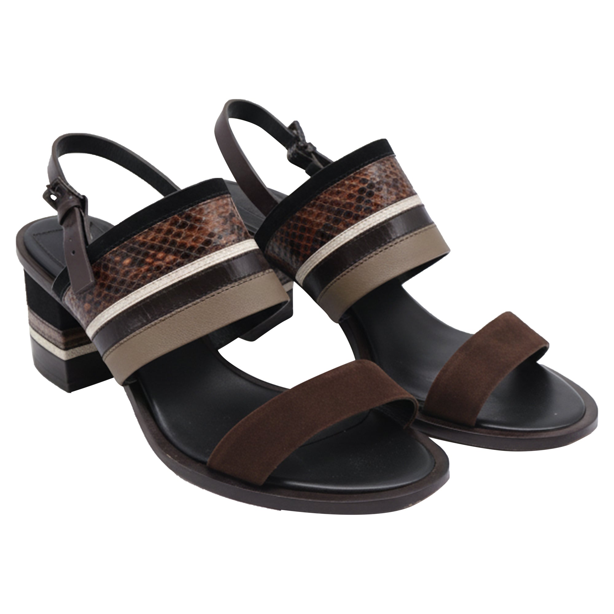 Sandalias de cuero color café