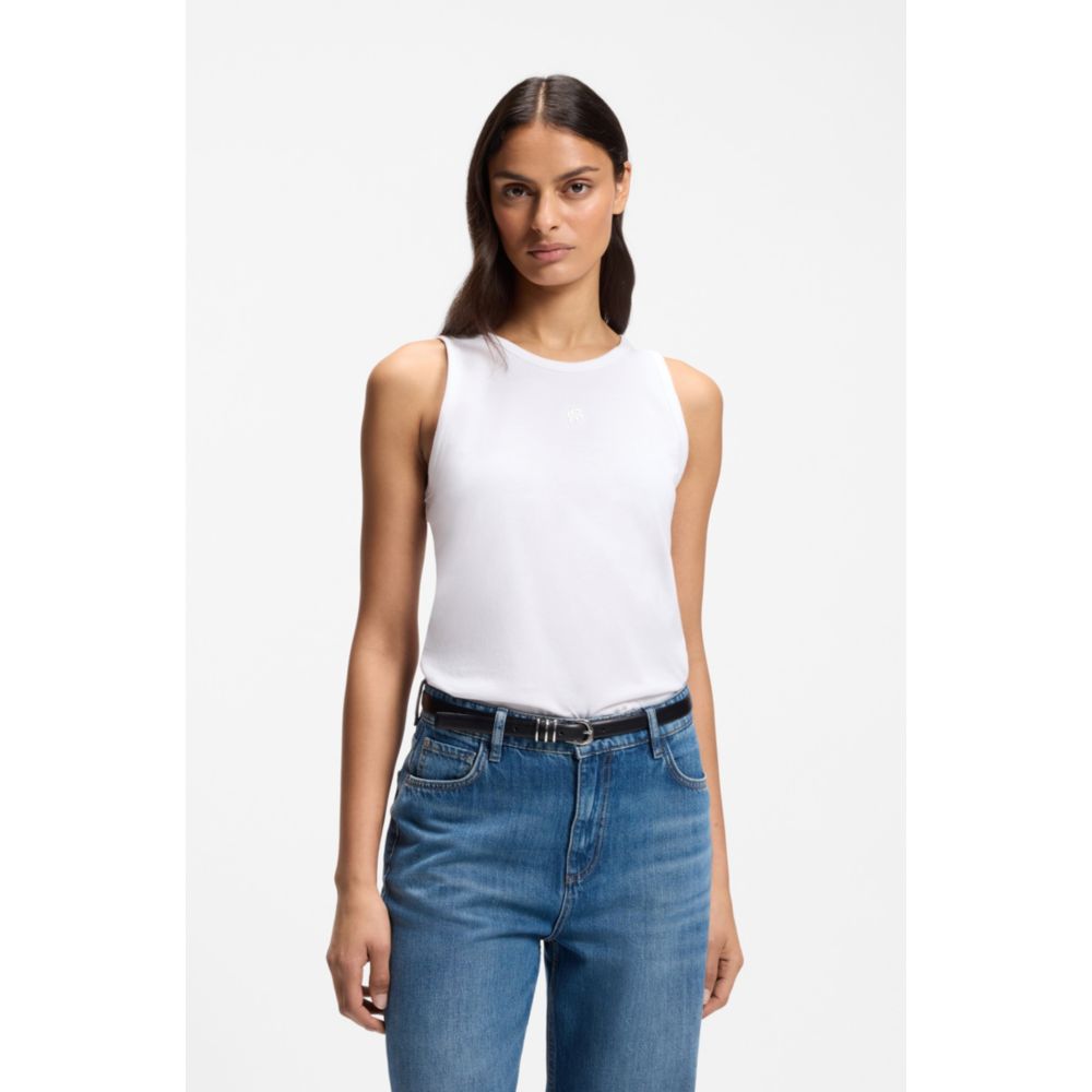 Camiseta sin mangas de algodón de corte ajustado