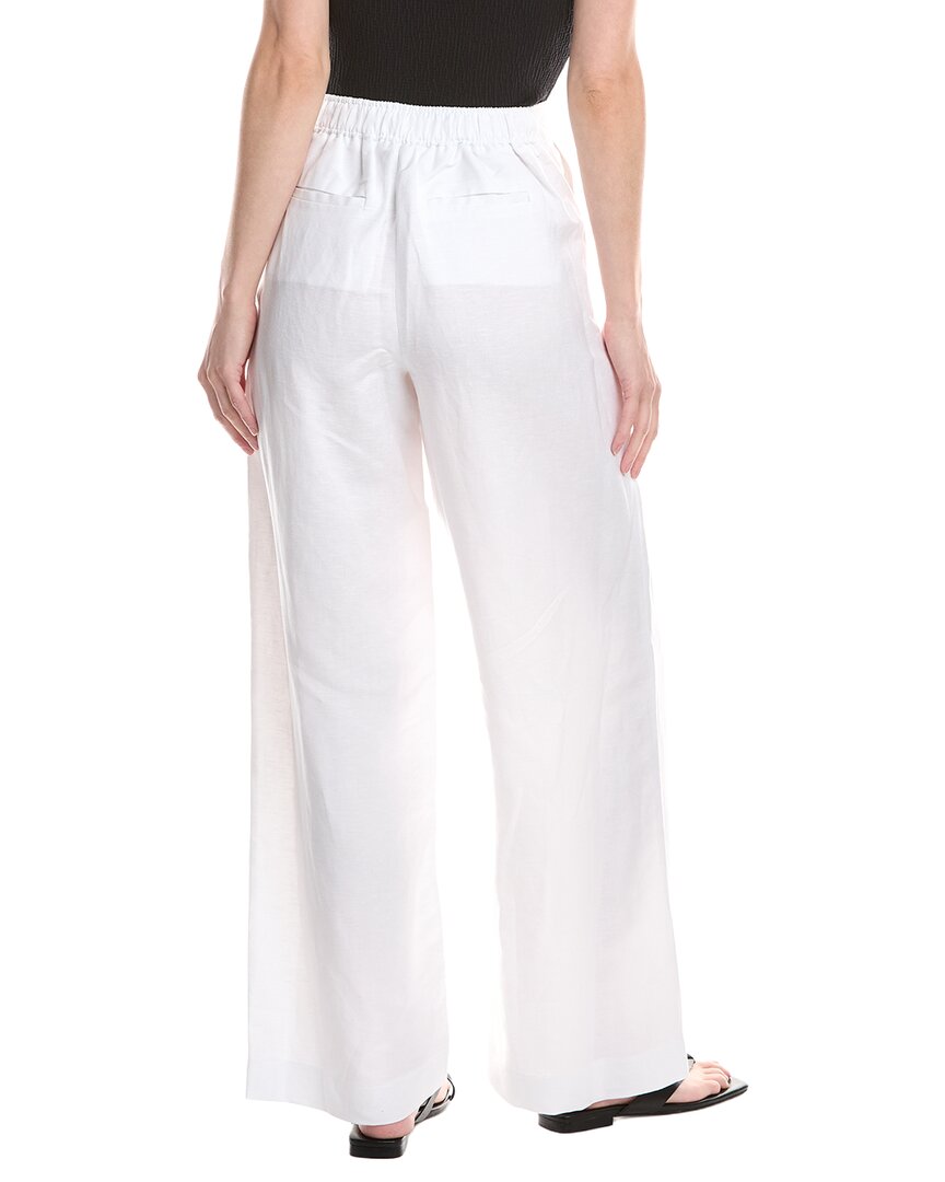 Pantalón de mezcla de lino de pierna ancha