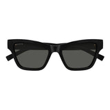 Gucci Gafas de Sol Cuadradas Marco Completo, Marco Negro Brillante y Lente Gris Gg1982S001