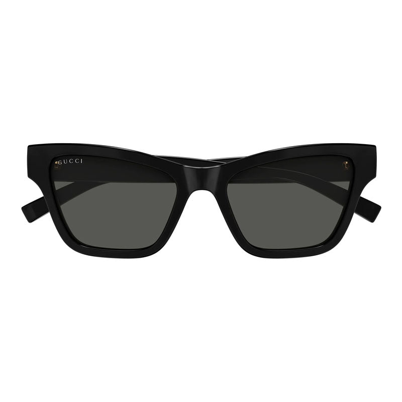 Gucci Gafas de Sol Cuadradas Marco Completo, Marco Negro Brillante y Lente Gris Gg1982S001