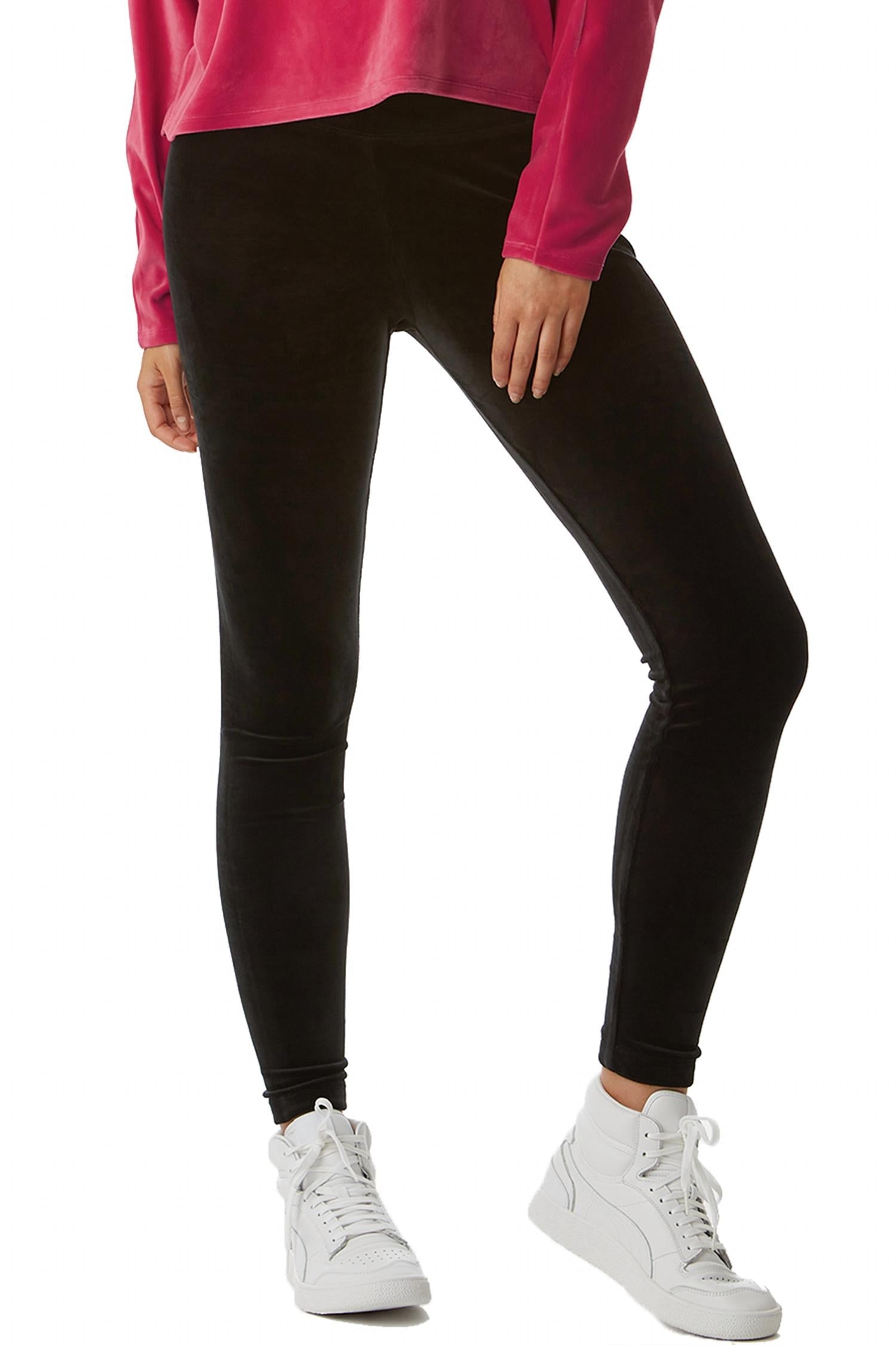 Leggings de terciopelo color negro