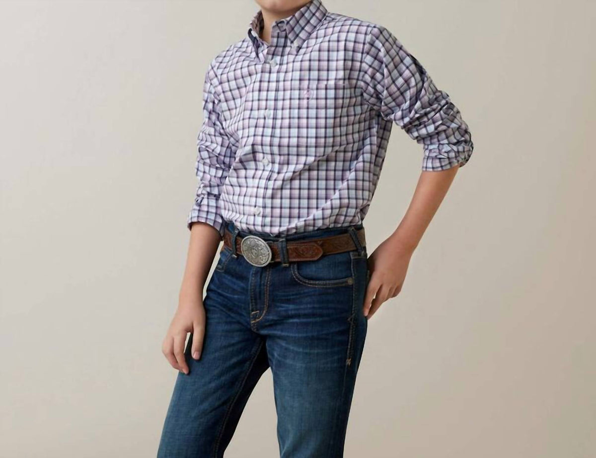Camisa para niño color blanco y violeta