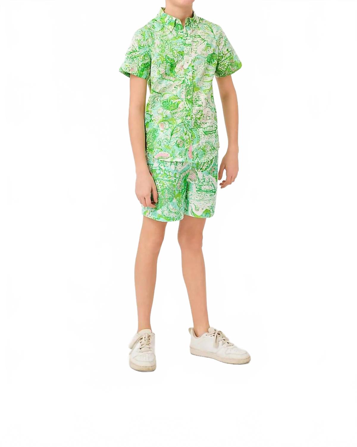 Pantaloneta de baño para niño color blanco