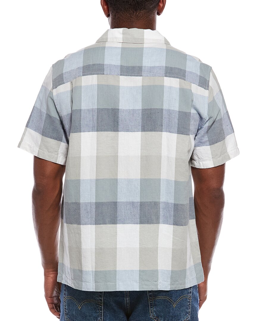 Camisa de mezcla de lino de manga corta
