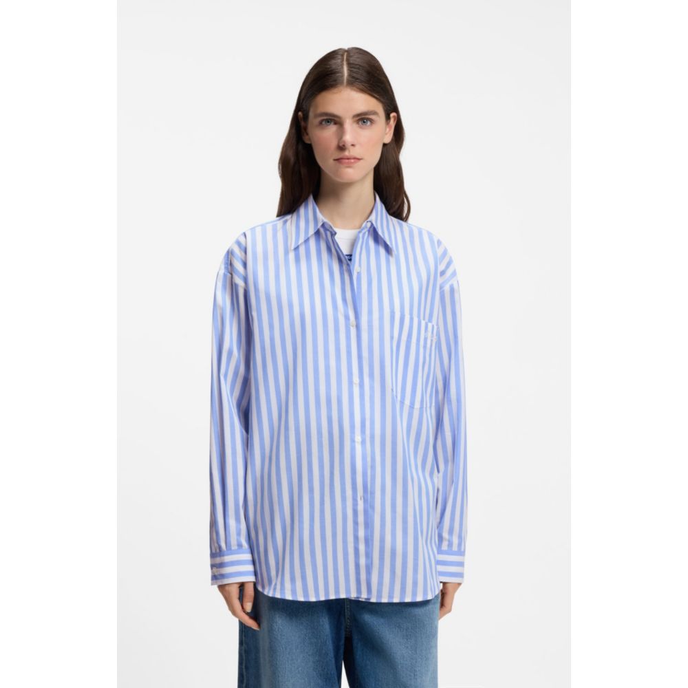 Blusa de algodón de corte amplio a rayas