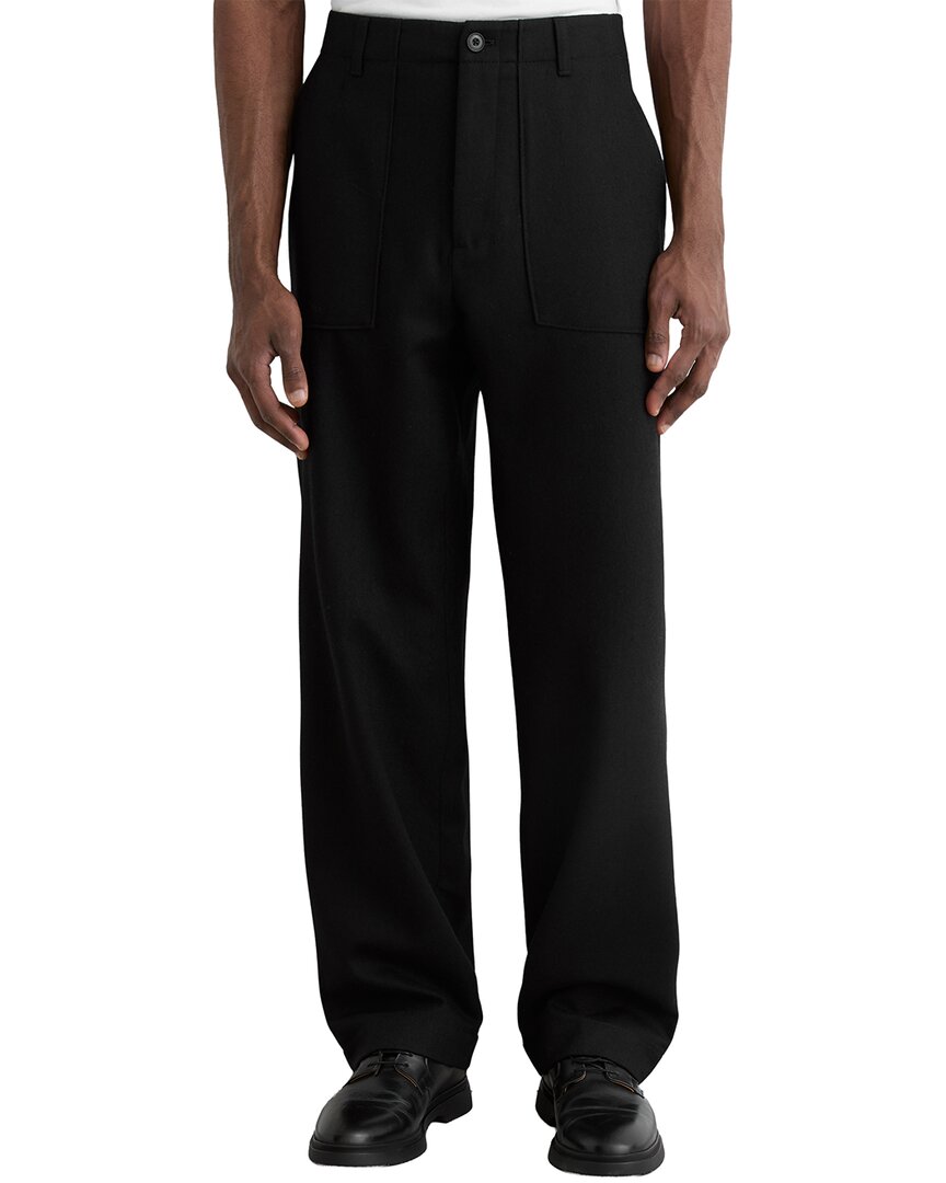 Pantalón de mezcla de lana de pierna ancha