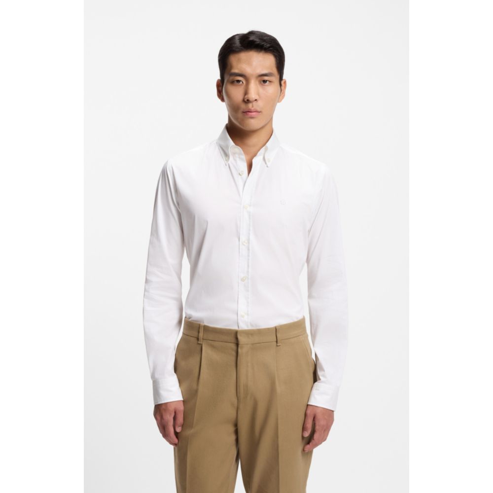 Camisa de mezcla de algodón de corte ajustado