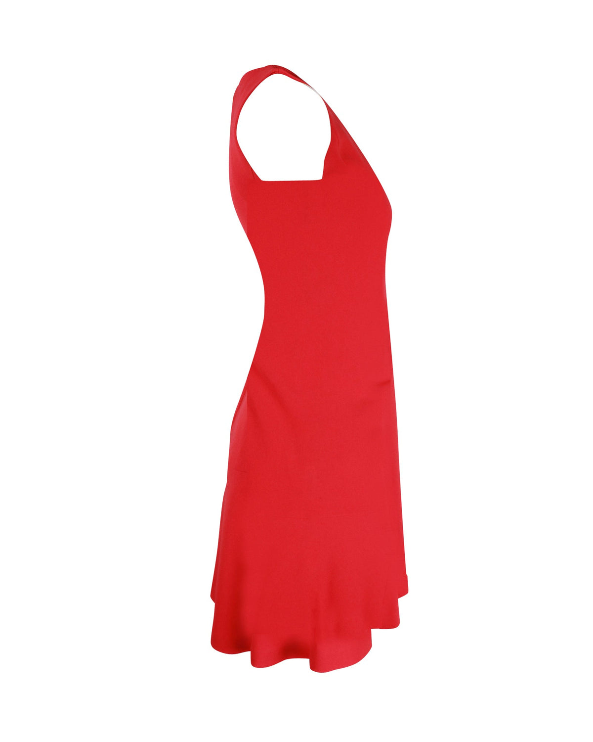 Vestido sin mangas con cuello en V color rojo
