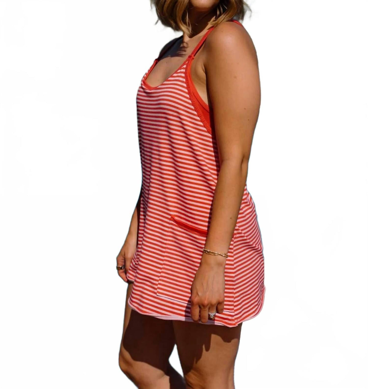 Vestido corto a rayas