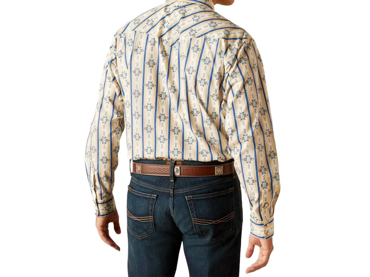 Camisa de hombre de manga larga color azul