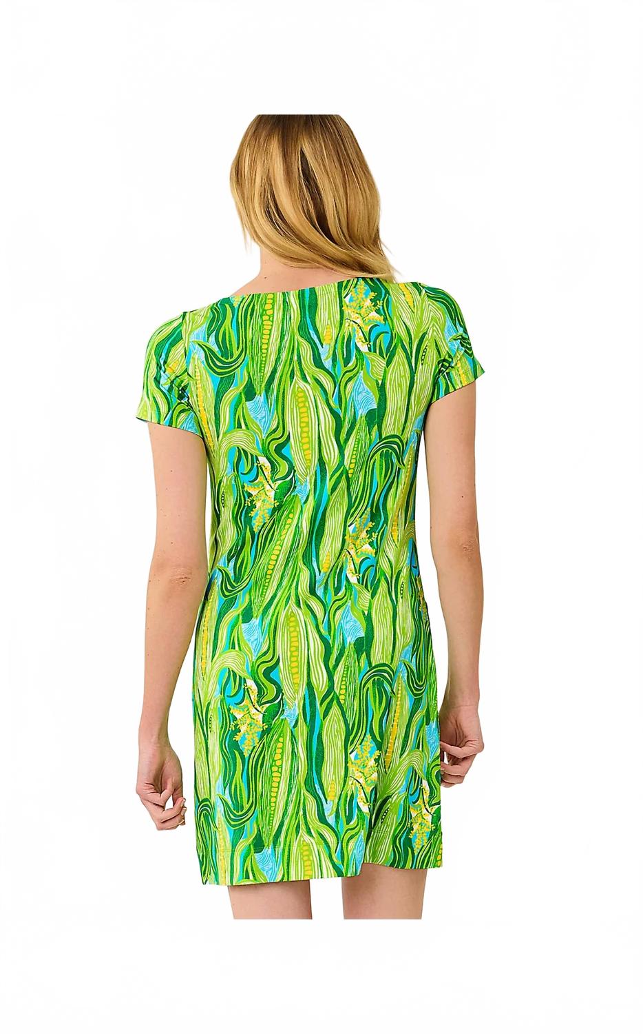 Vestido corto color turquesa