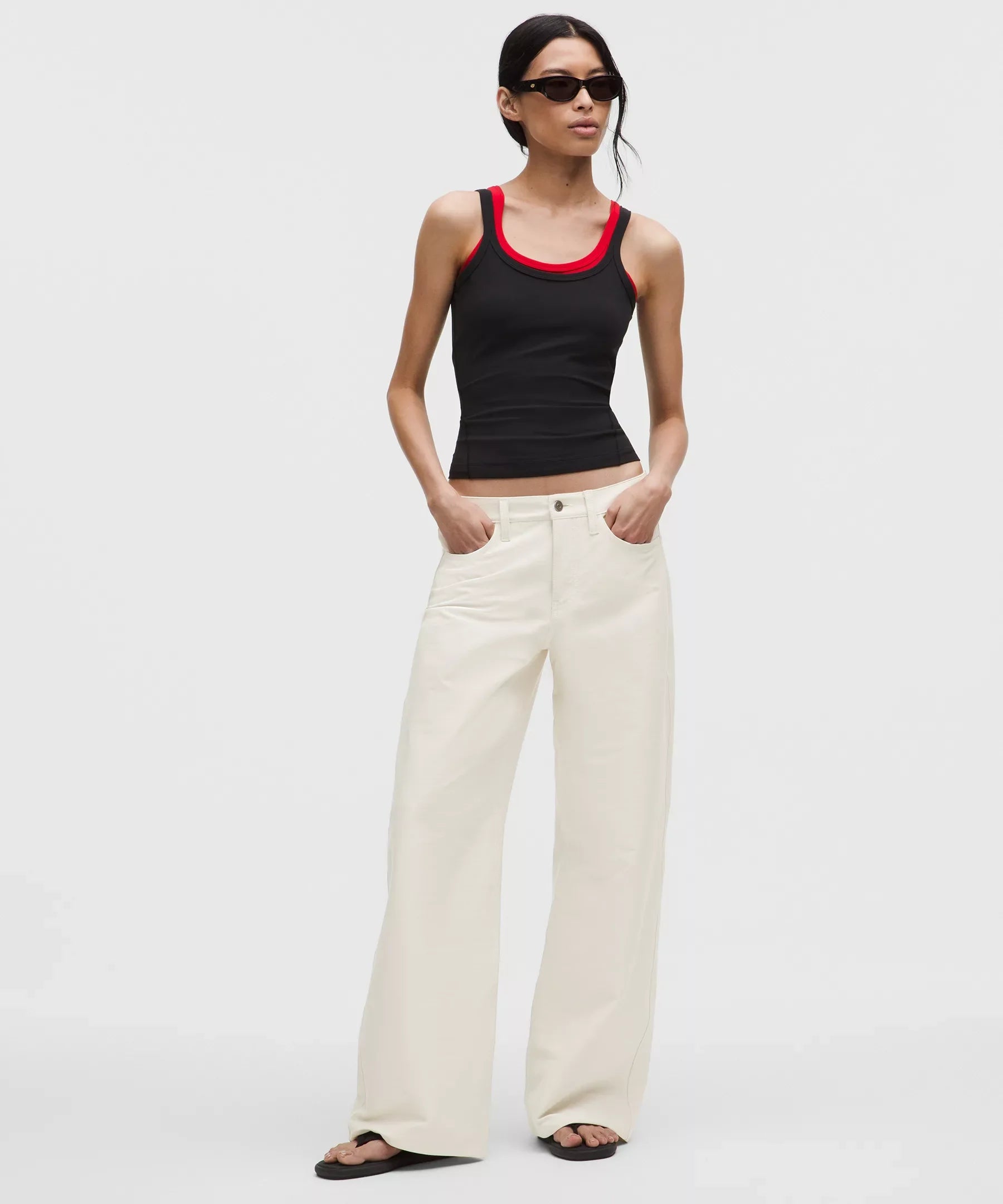 Pantalón de pierna ancha de tiro bajo