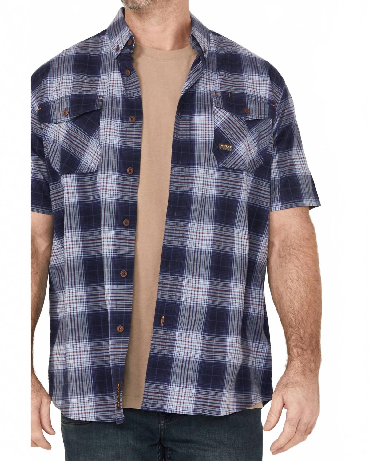 Camisa de manga corta color azul