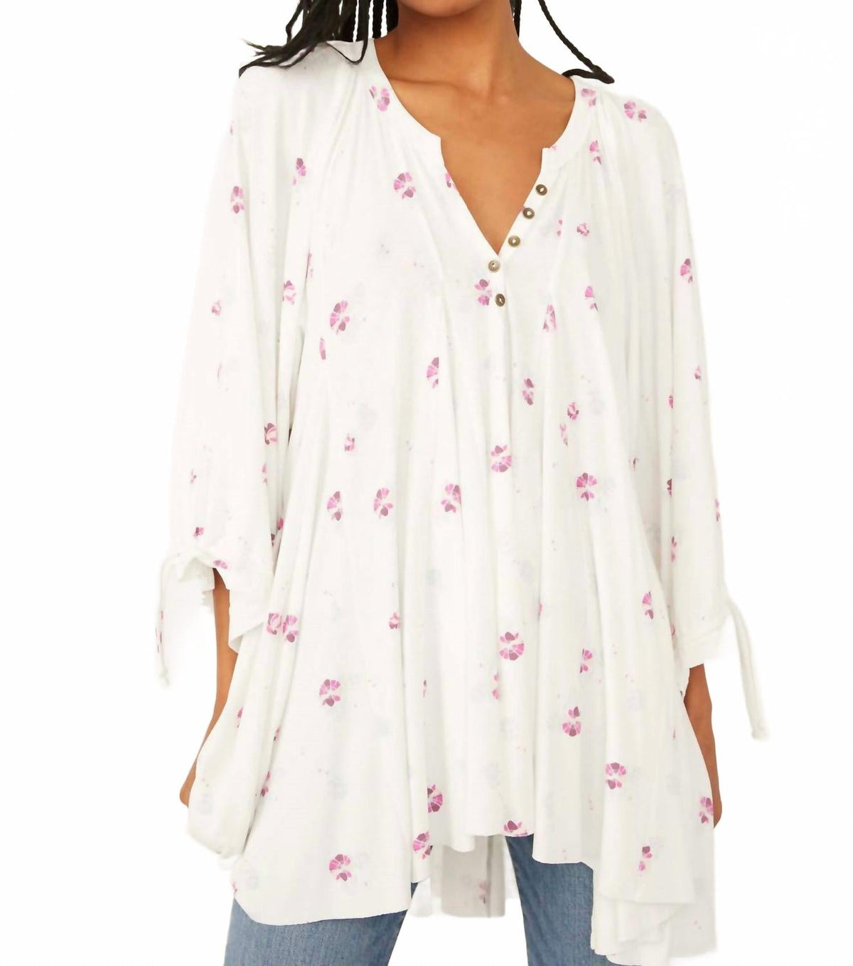 Blusa con estampado color marfil