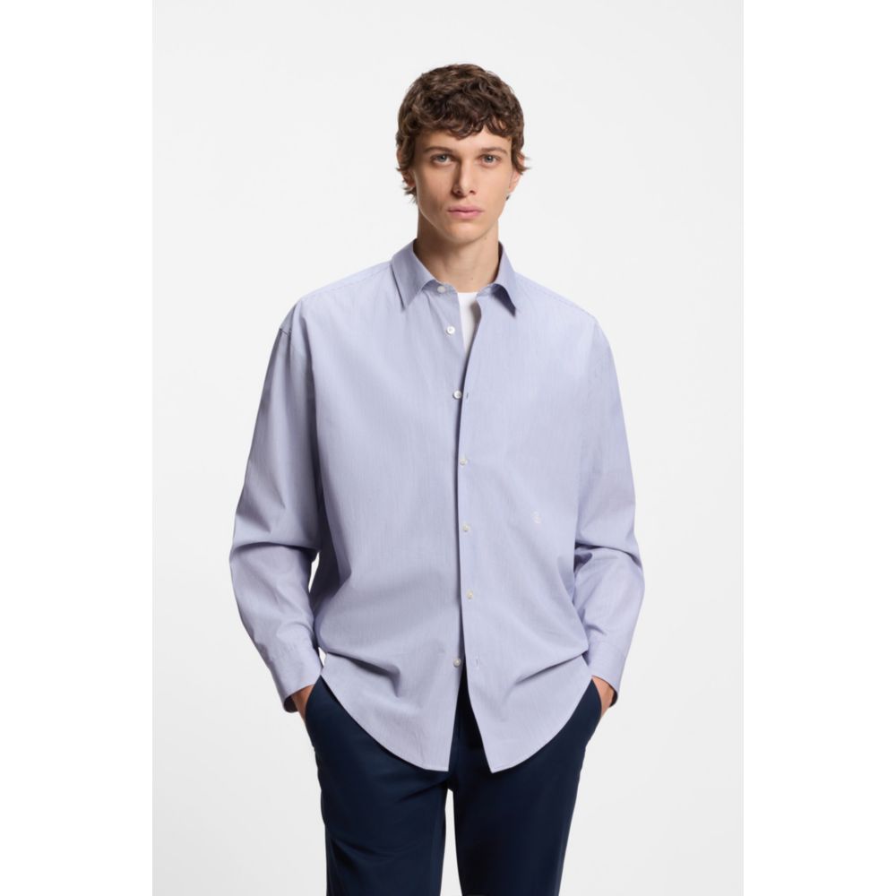 Camisa de algodón de corte amplio a rayas