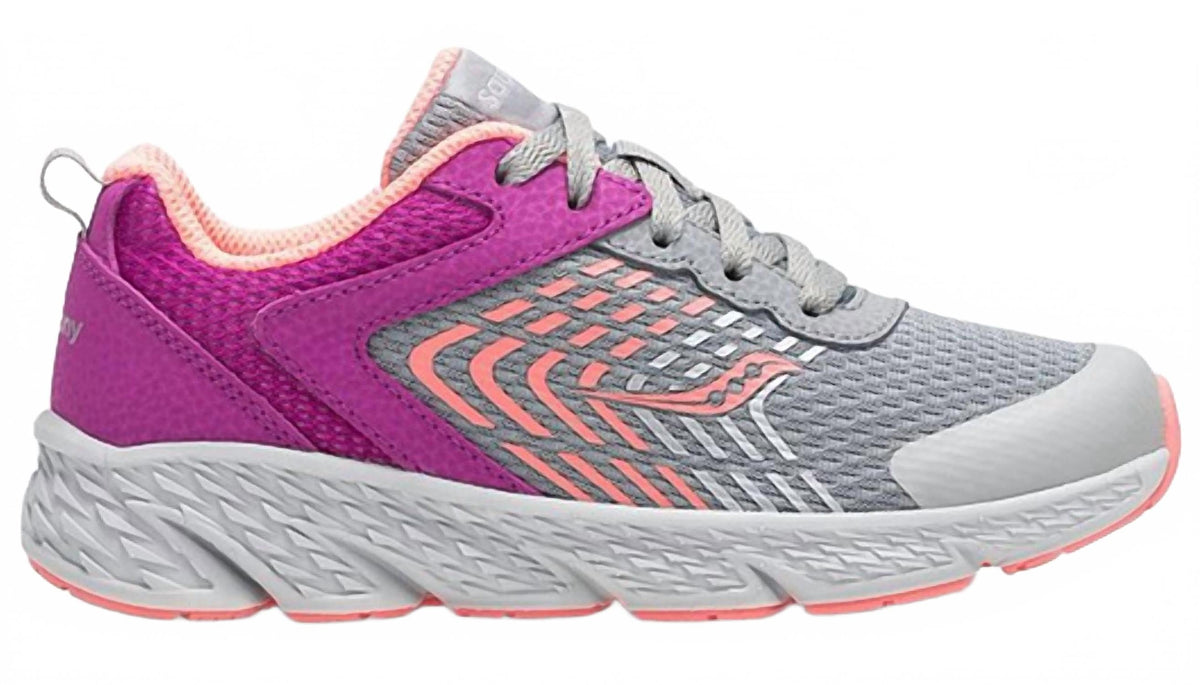 Tenis infantil color gris y violeta