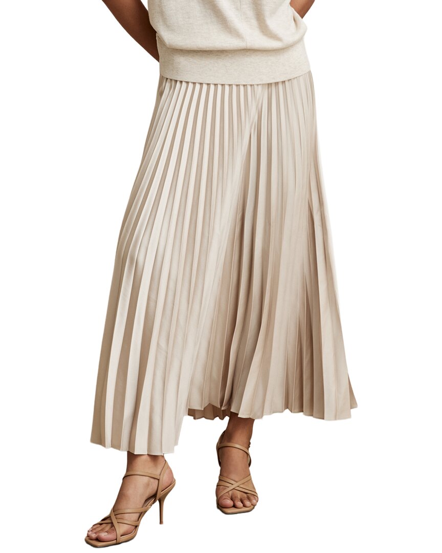 Falda midi con pliegues