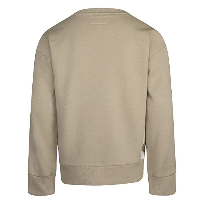 Buzo para niño de algodón de manga larga con cuello redondo color caqui