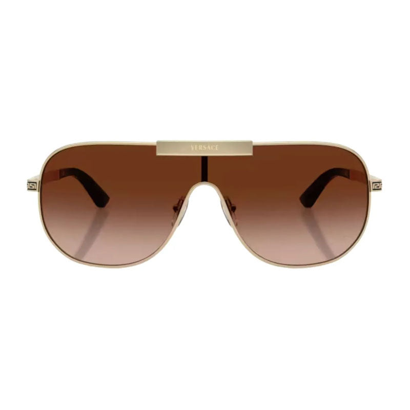 Gafas color café y dorado