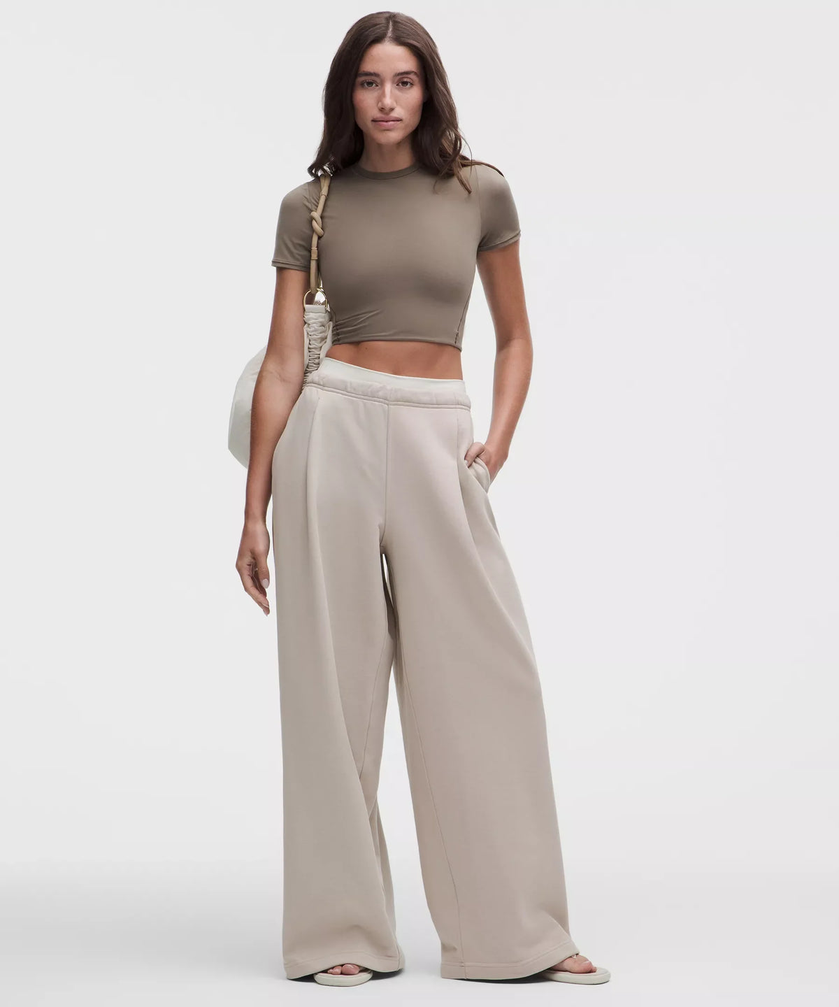 Pantalón de pierna ancha de tiro medio