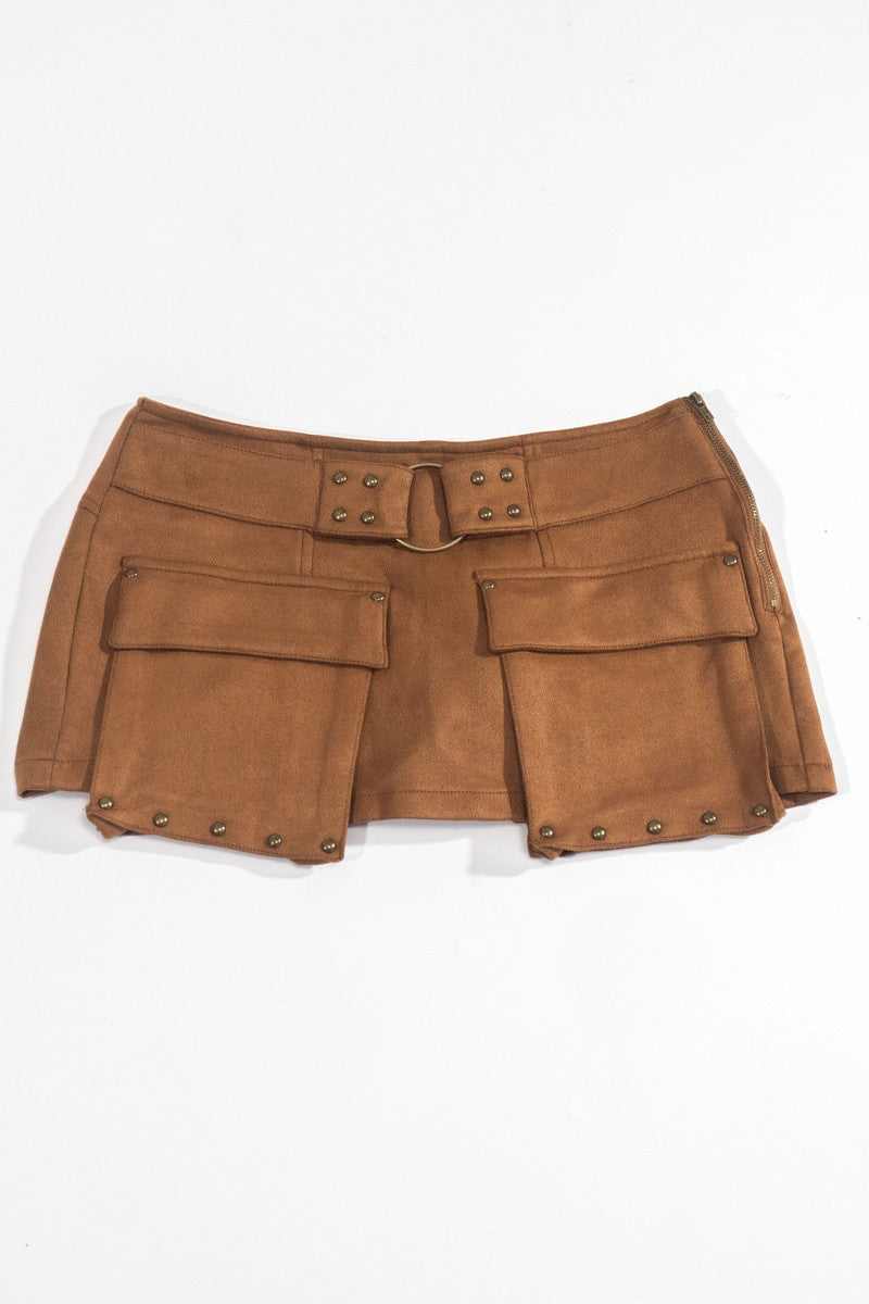 Falda pantalón de gamuza sintética