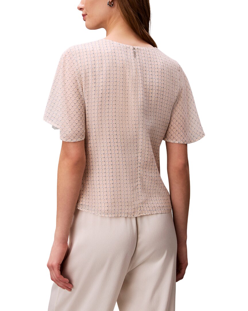Calvin Klein Top Estampado de Chifón Manga Volada