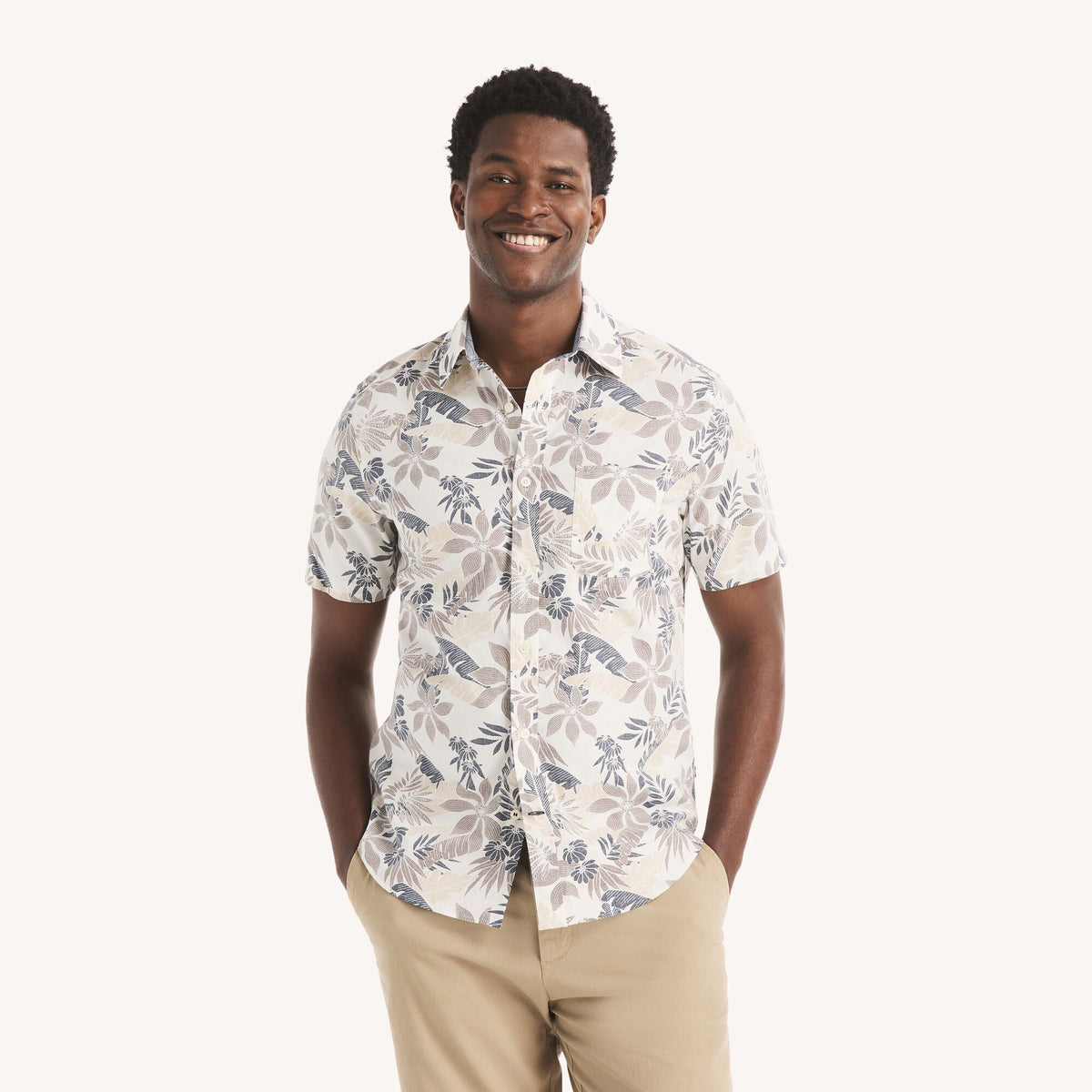 Camisa de hombre de manga corta con estampado