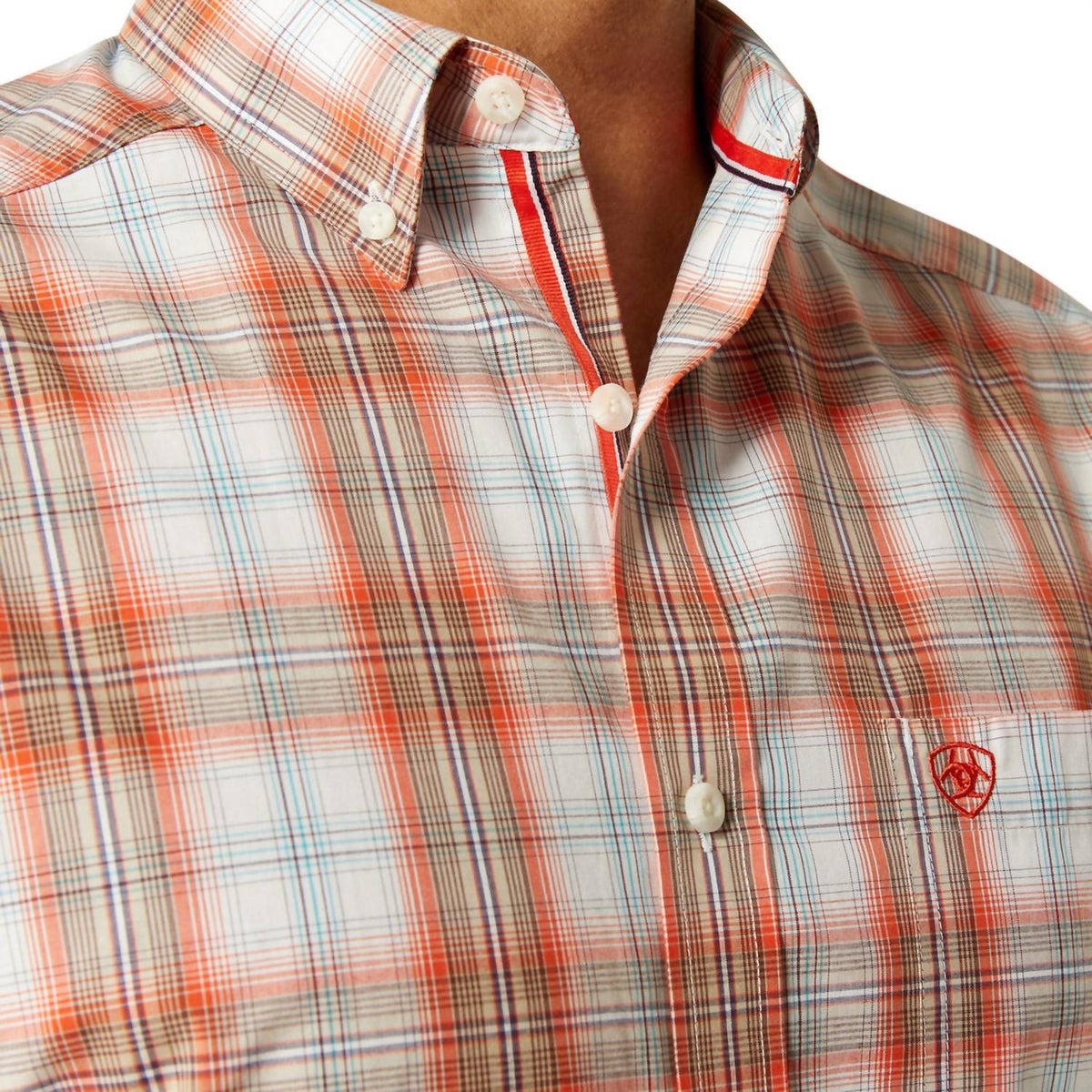 Camisa a cuadros color naranja