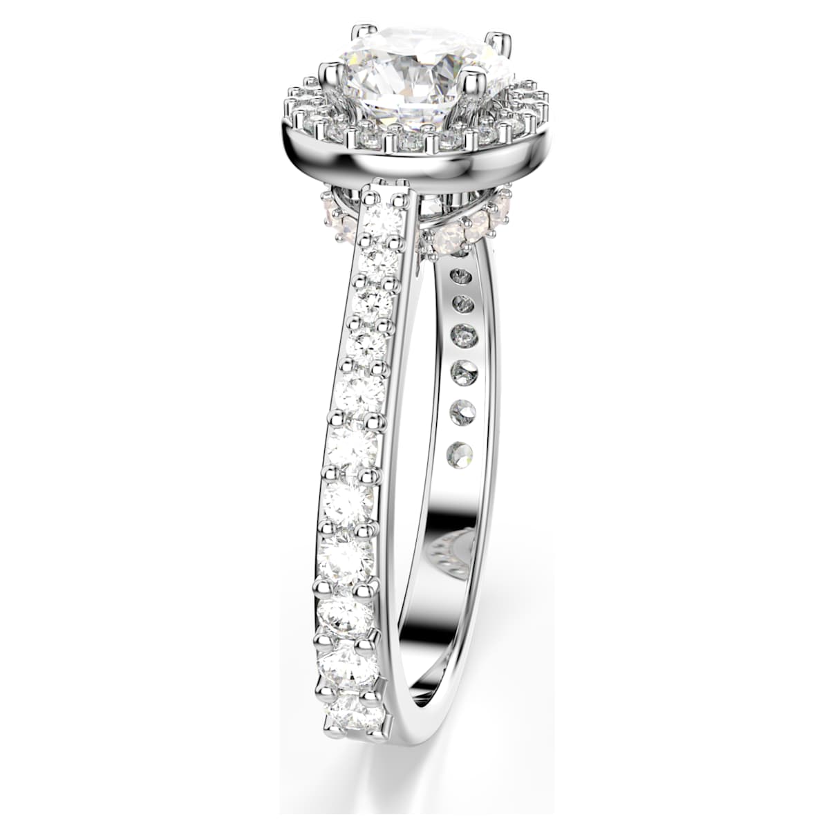 Anillo color blanco y plateado