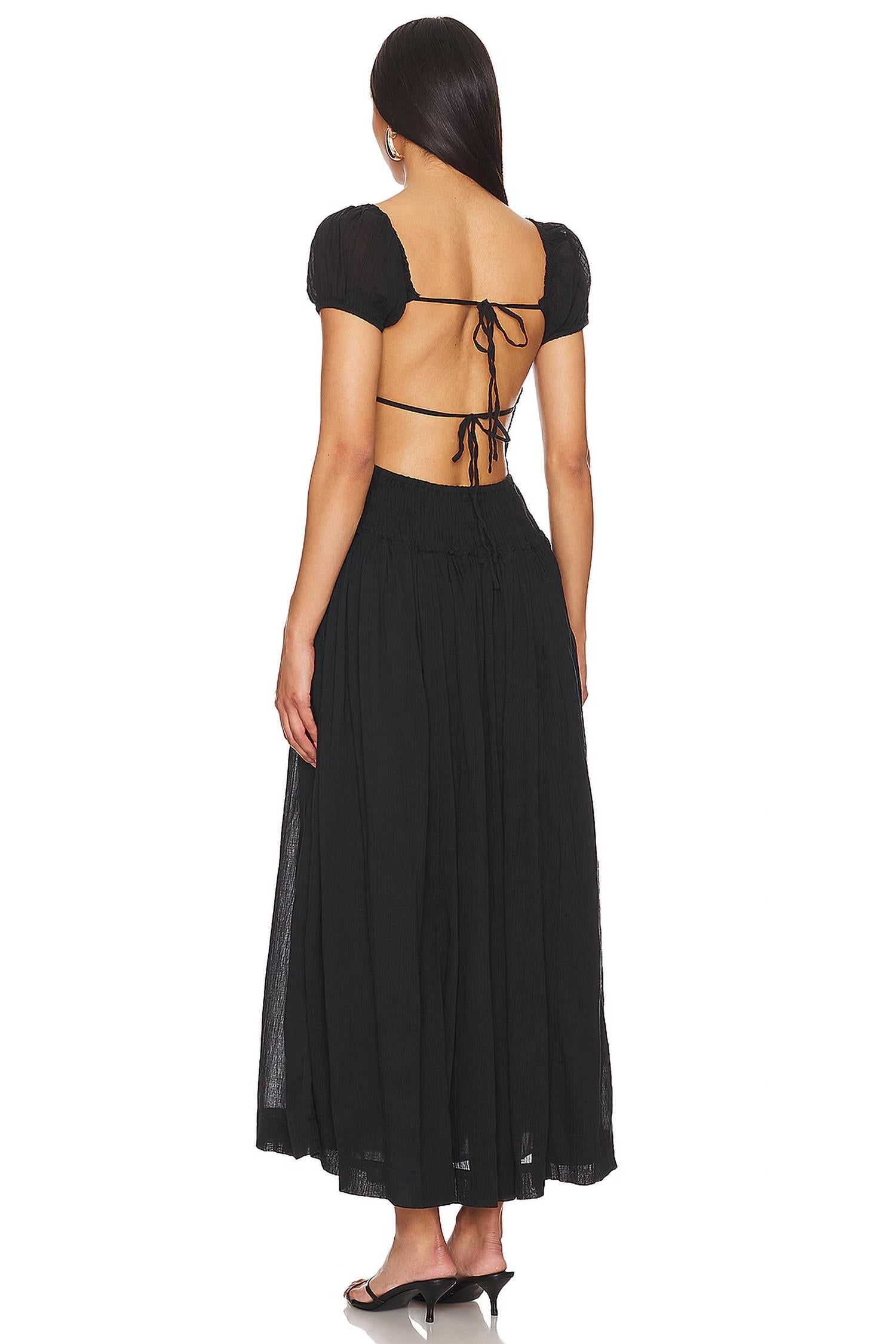 Vestido midi color negro