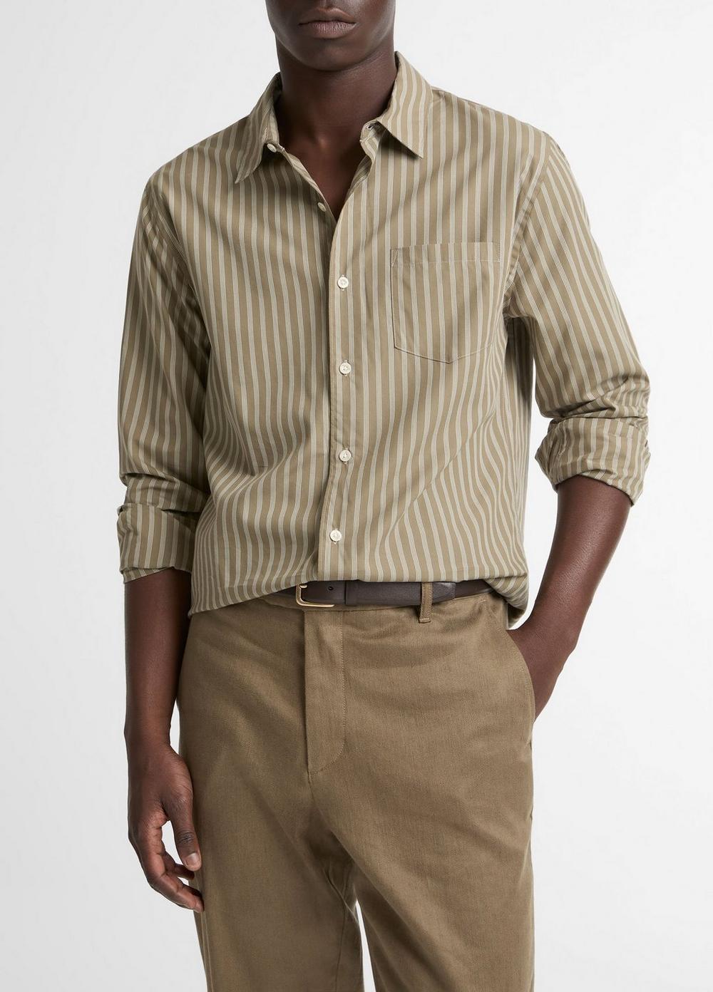 Camisa de mezcla de algodón a rayas