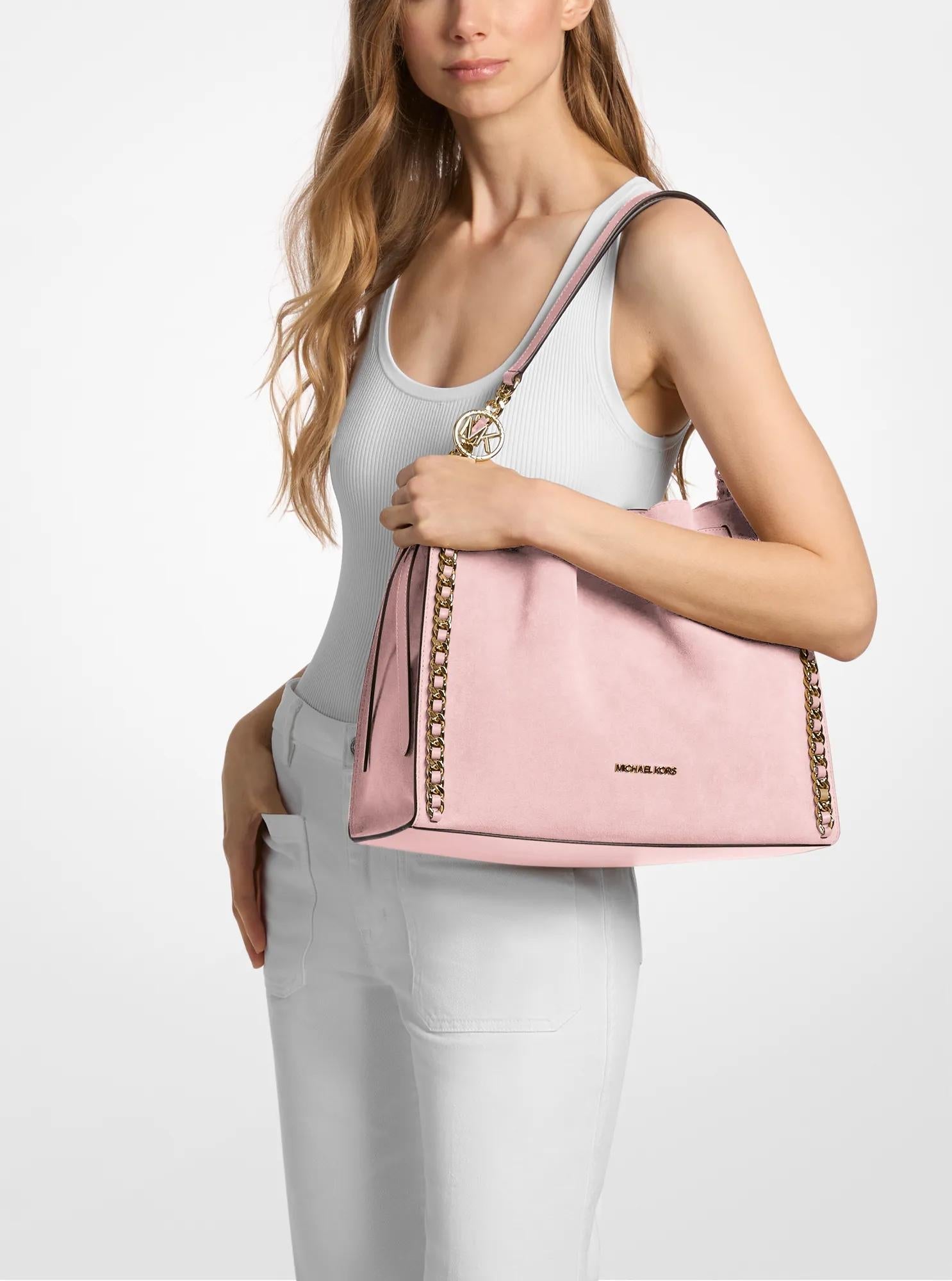 Bolso de hombro de gamuza
