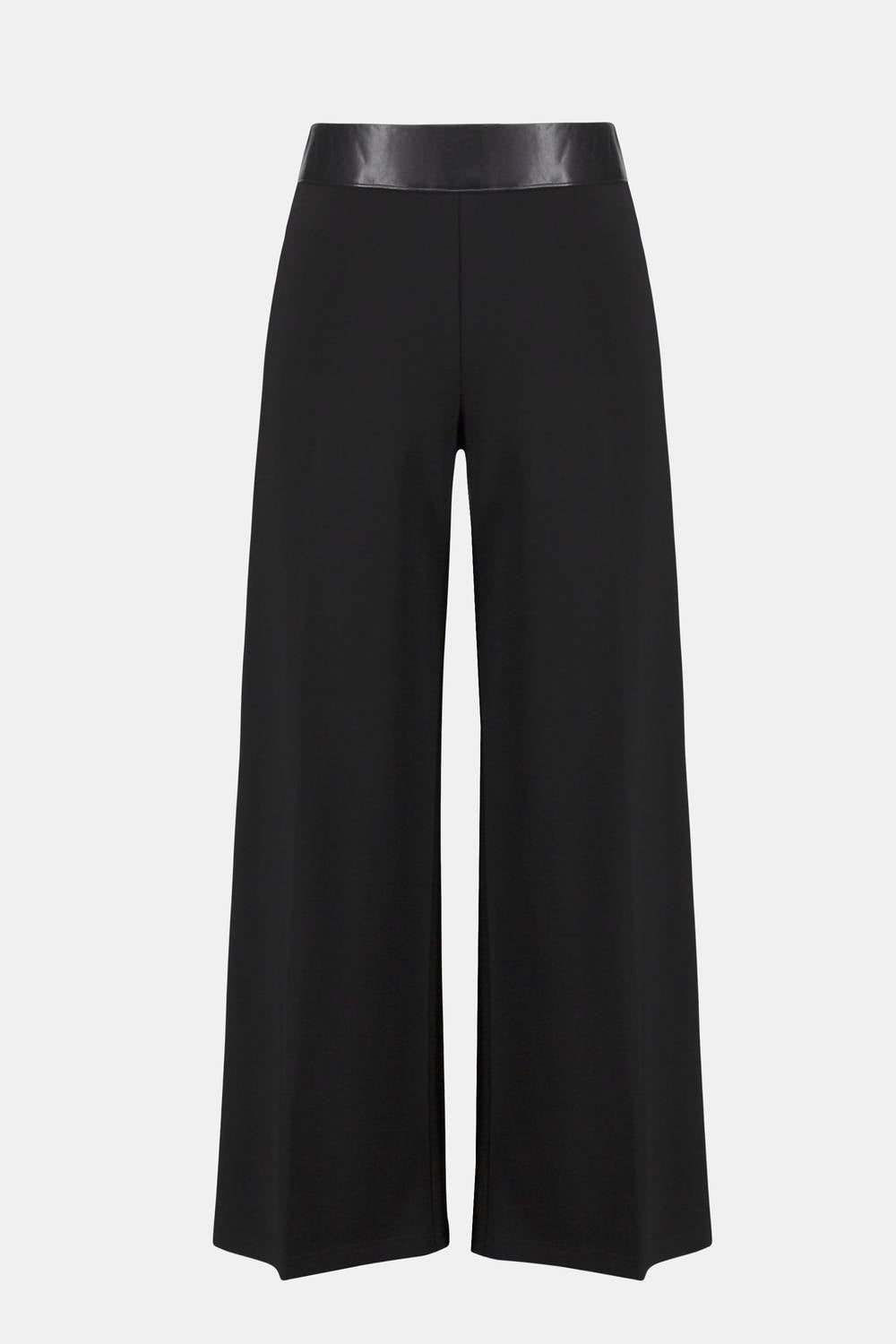 Pantalón de efecto cuero de pierna ancha color negro