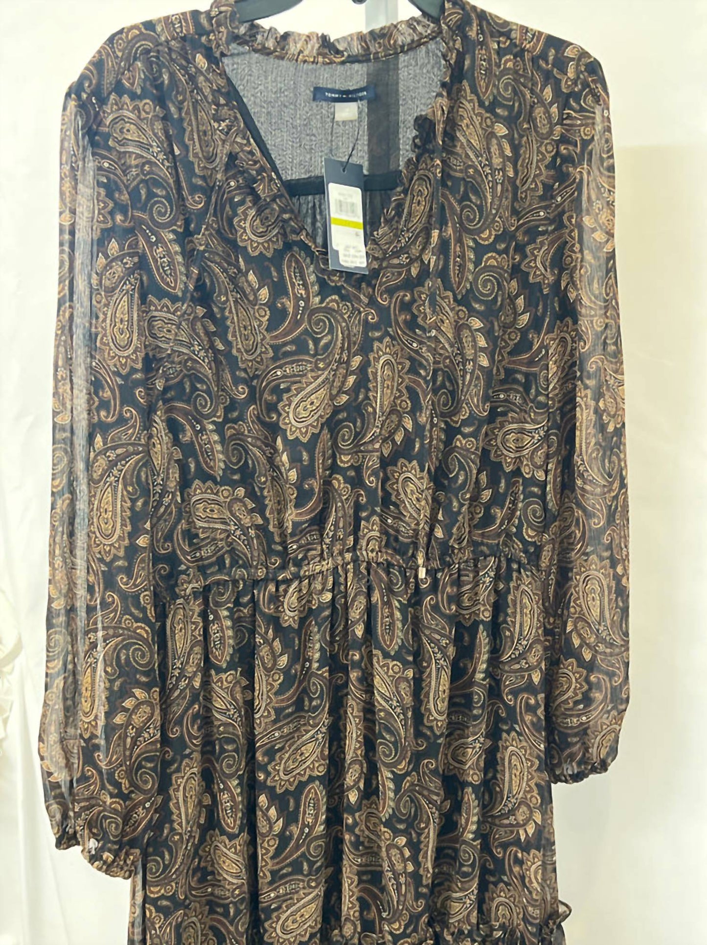 Vestido de gasa midi color marfil