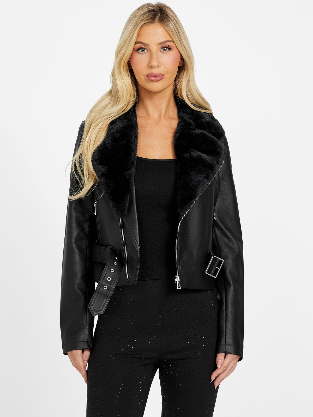 Chaqueta de efecto cuero