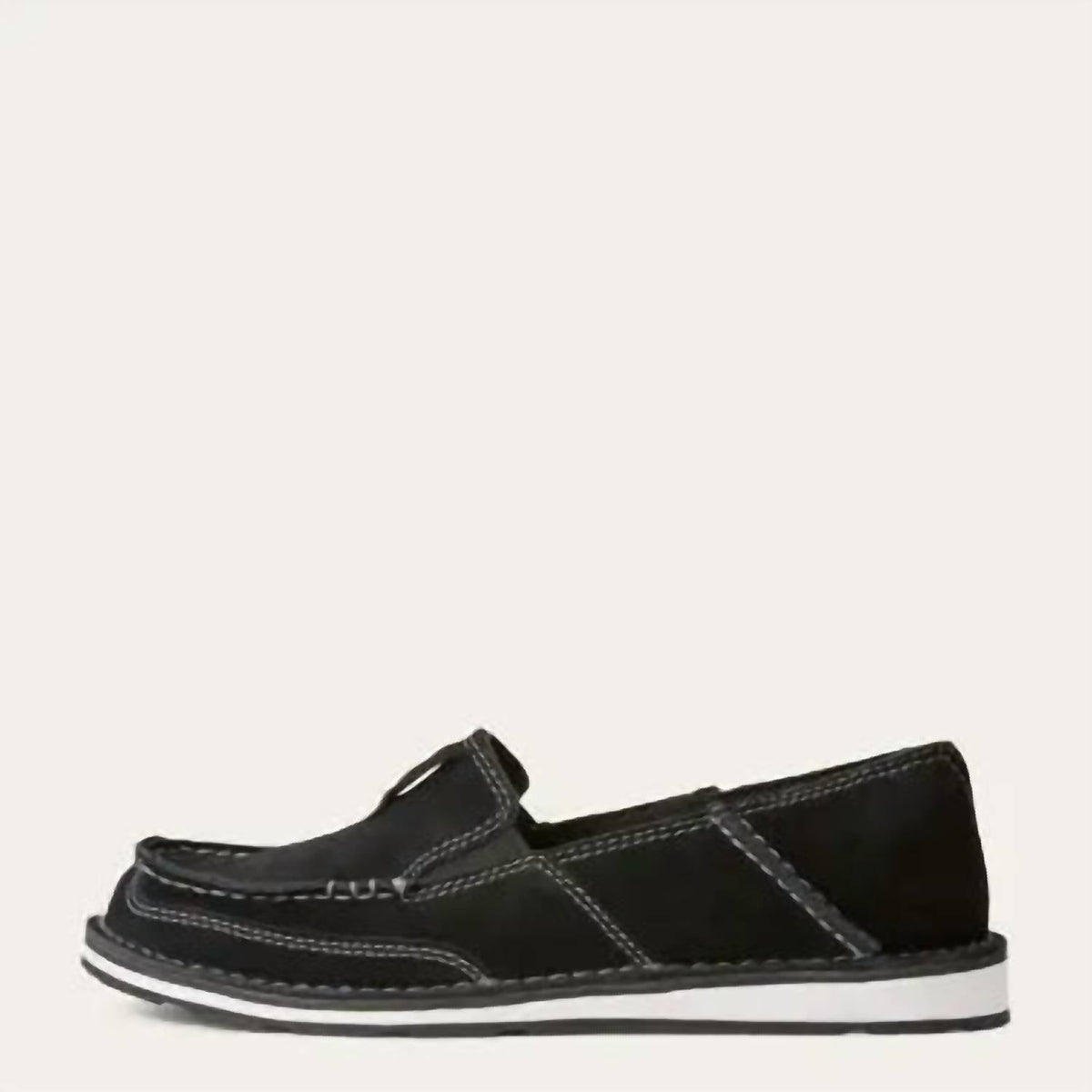 Zapatos planos de mujer de gamuza color negro