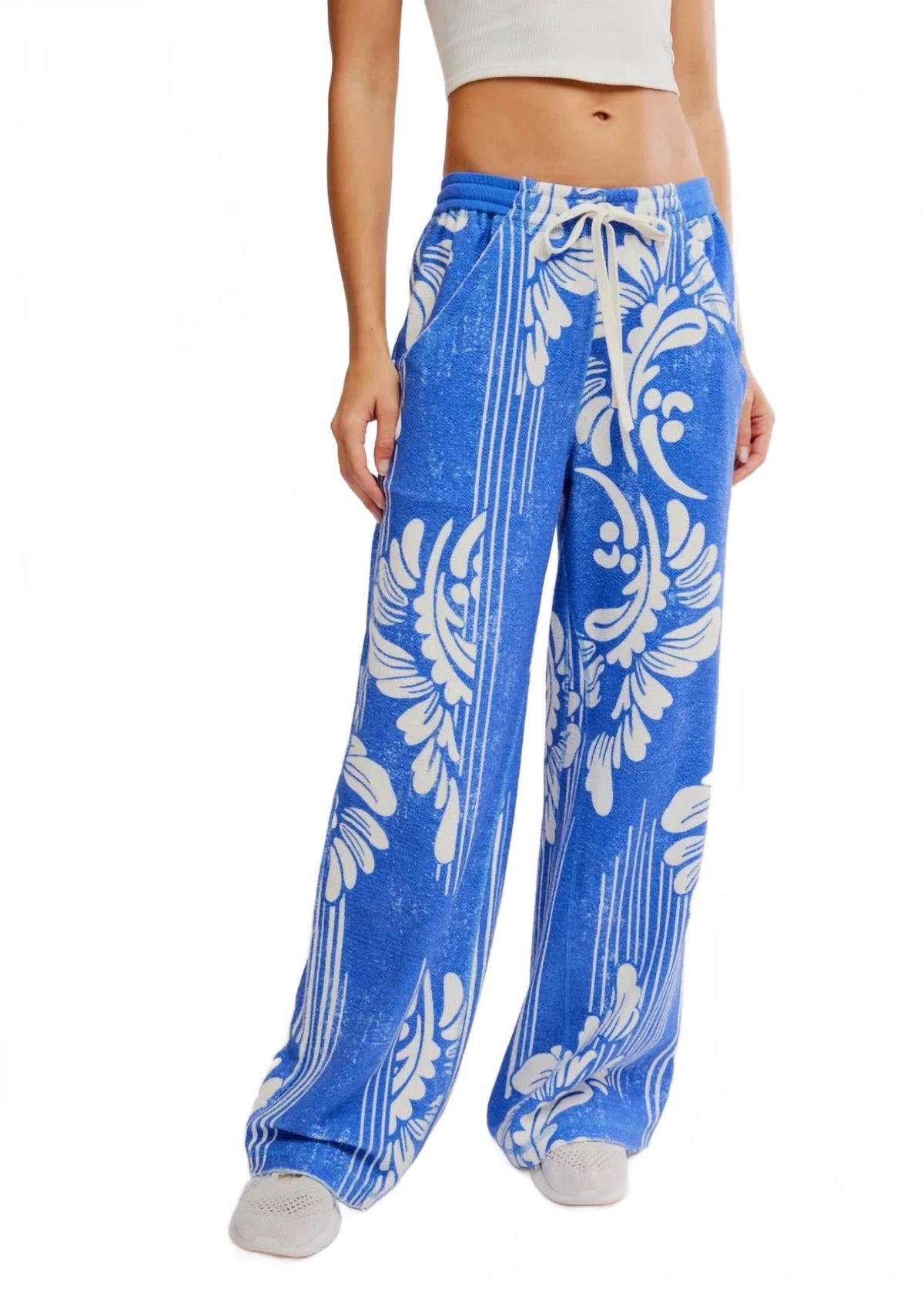 Pantalón de pierna ancha color azul