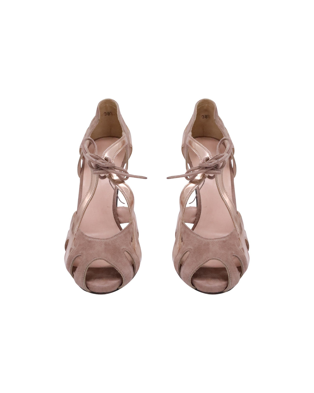 Sandalias de cuero color beige