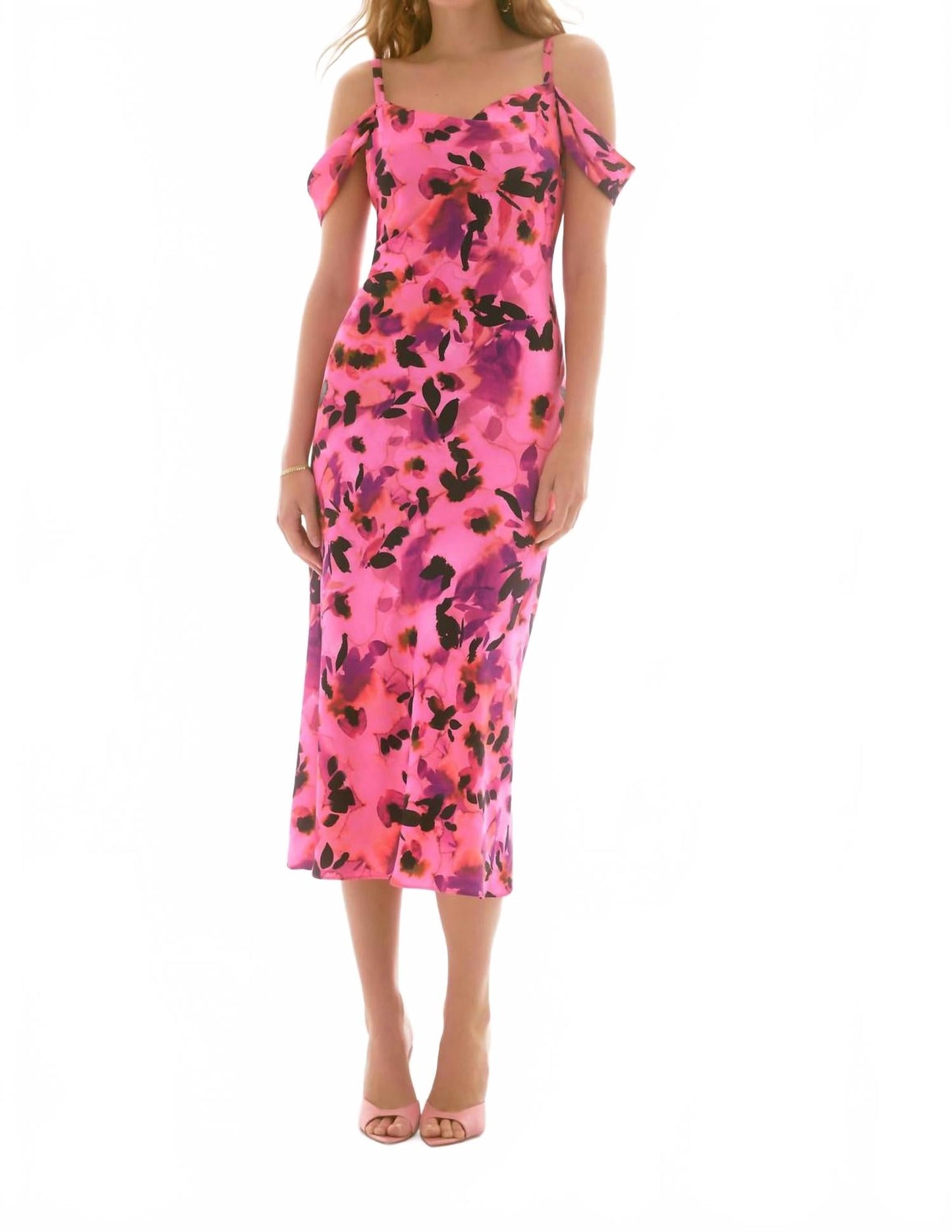 Vestido con estampado floral color negro