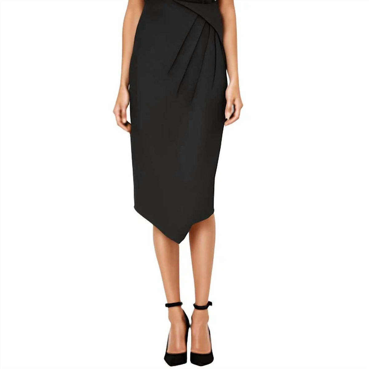 Falda con pliegues color negro