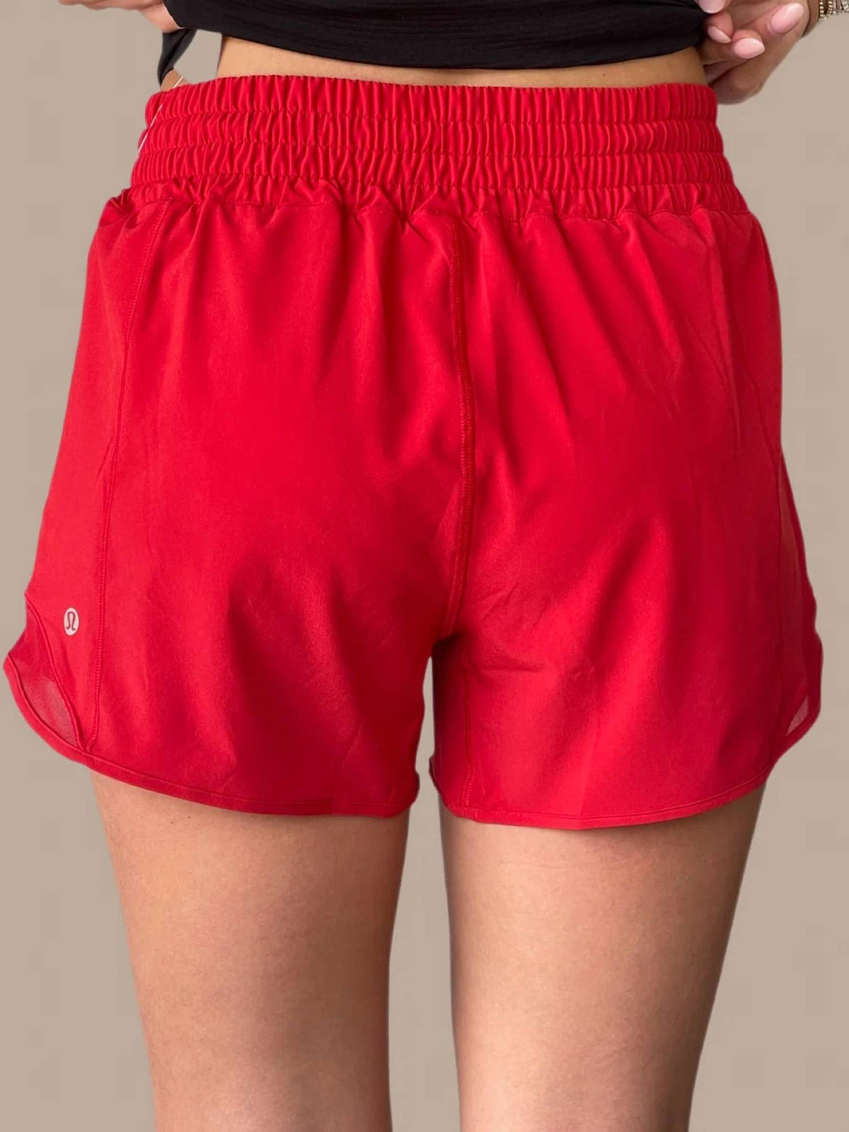 Short de tiro alto color rojo