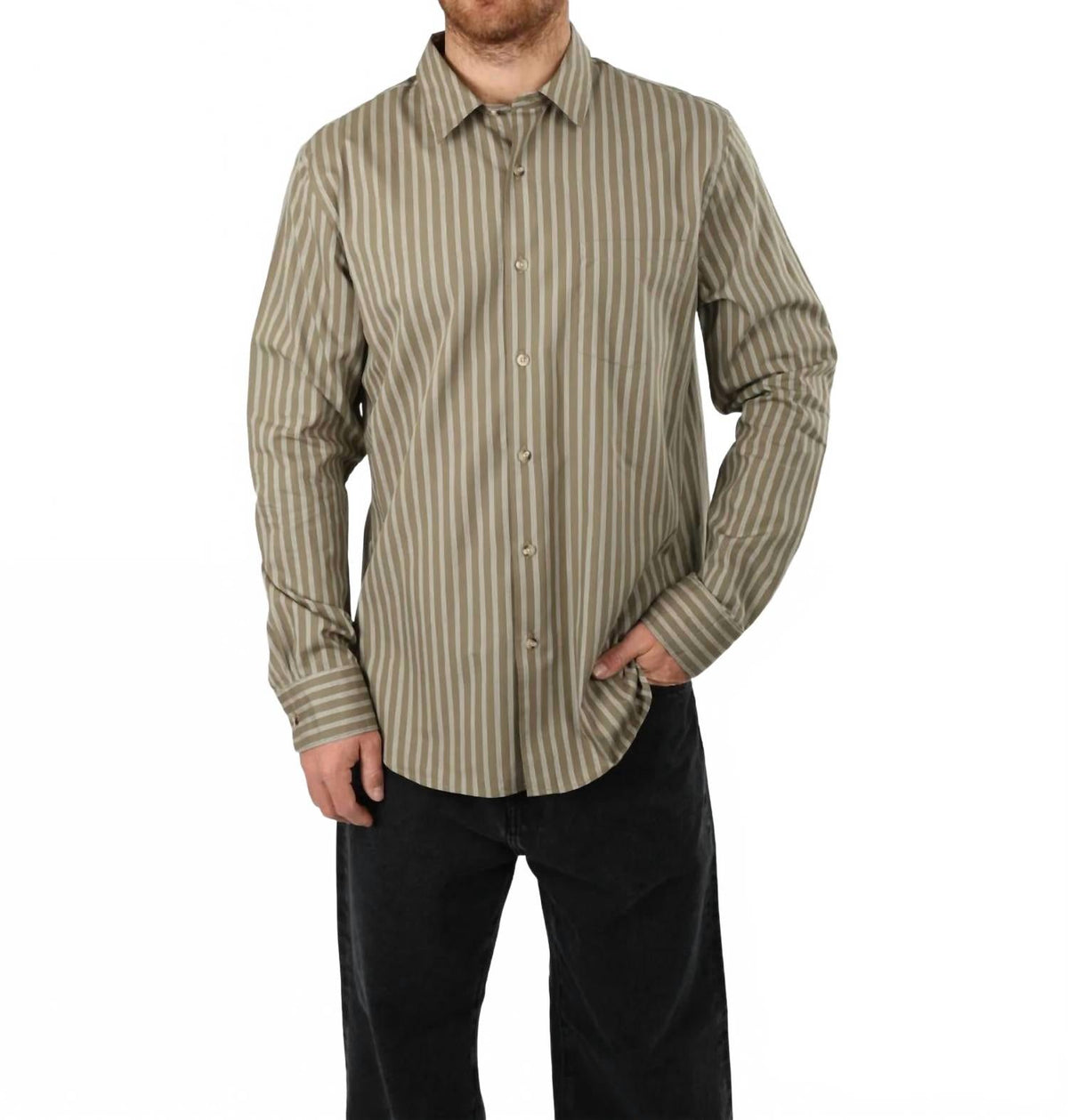 Camisa a rayas color beige