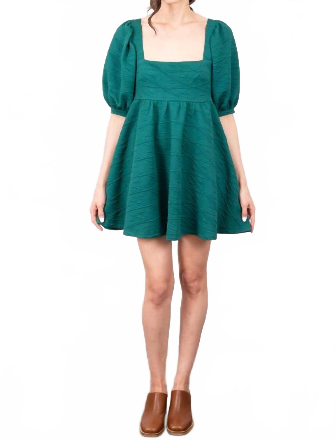 Vestido corto color verde y violeta