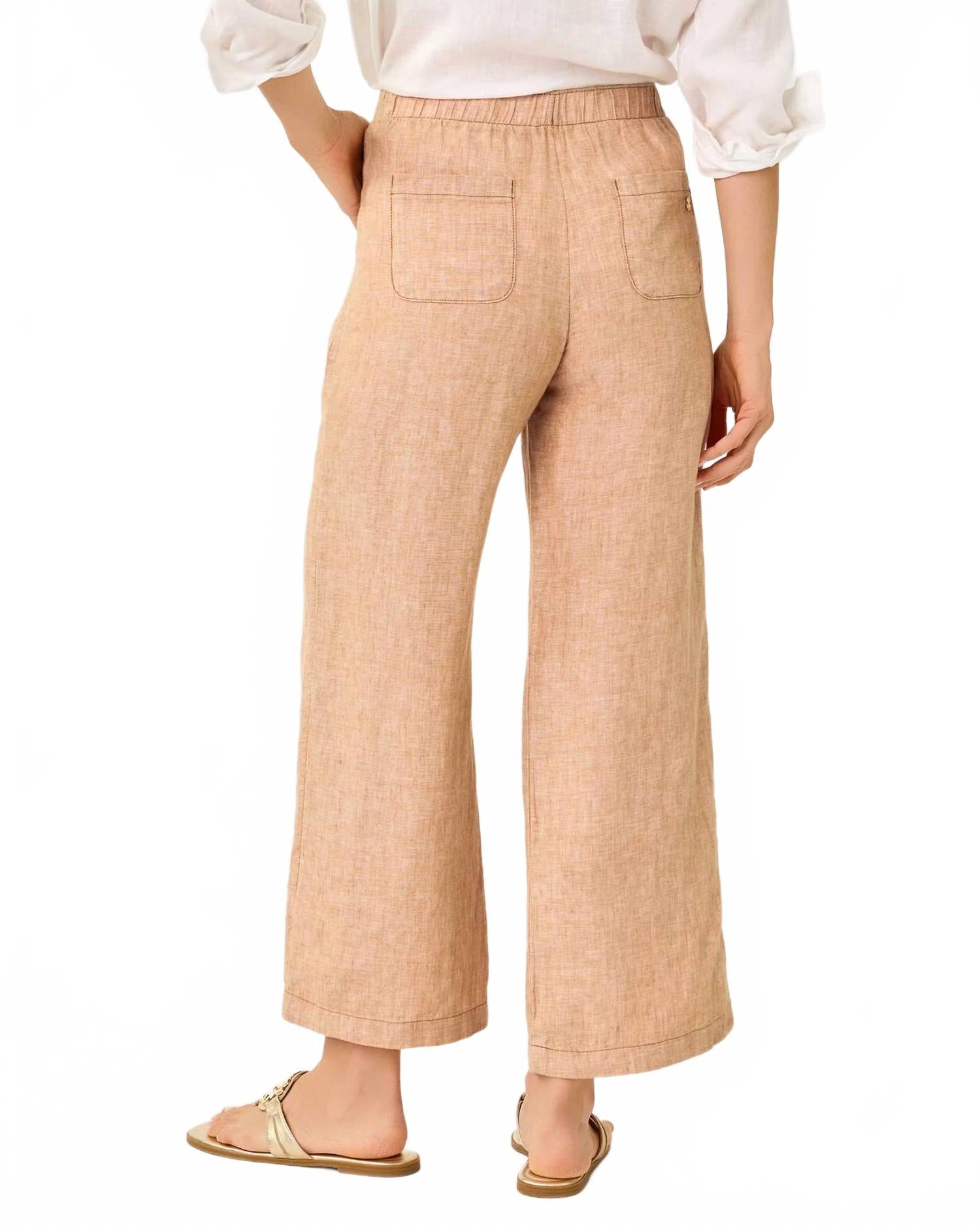 Pantalón de lino color blanco
