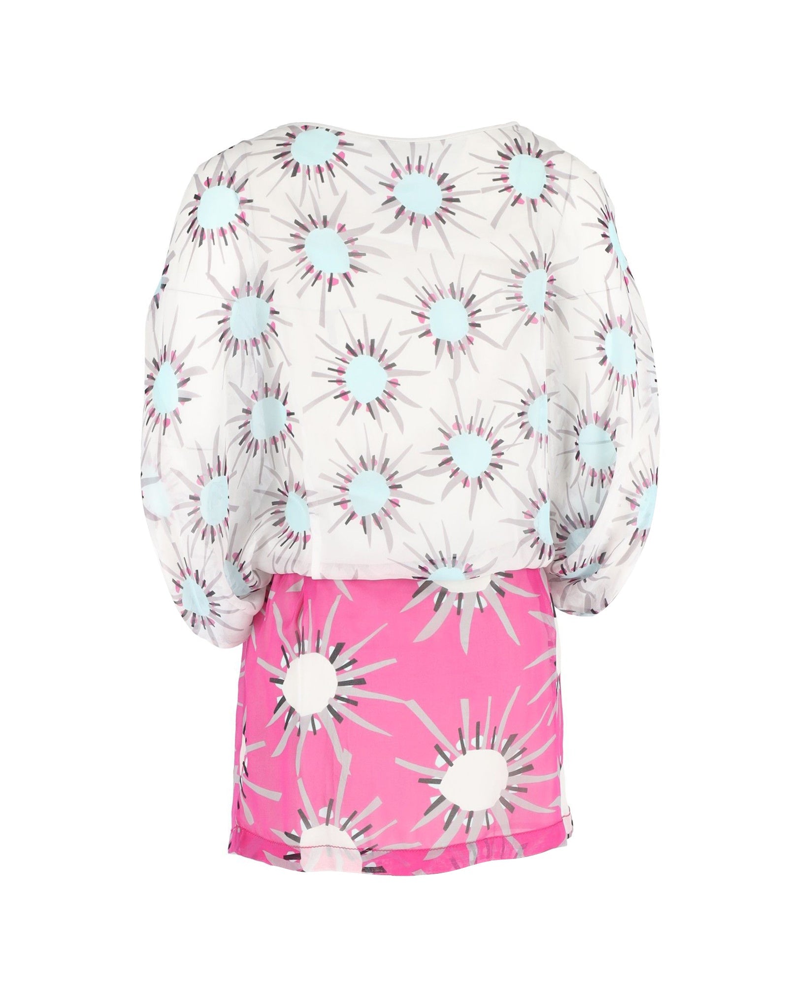 Vestido de seda con estampado multicolor