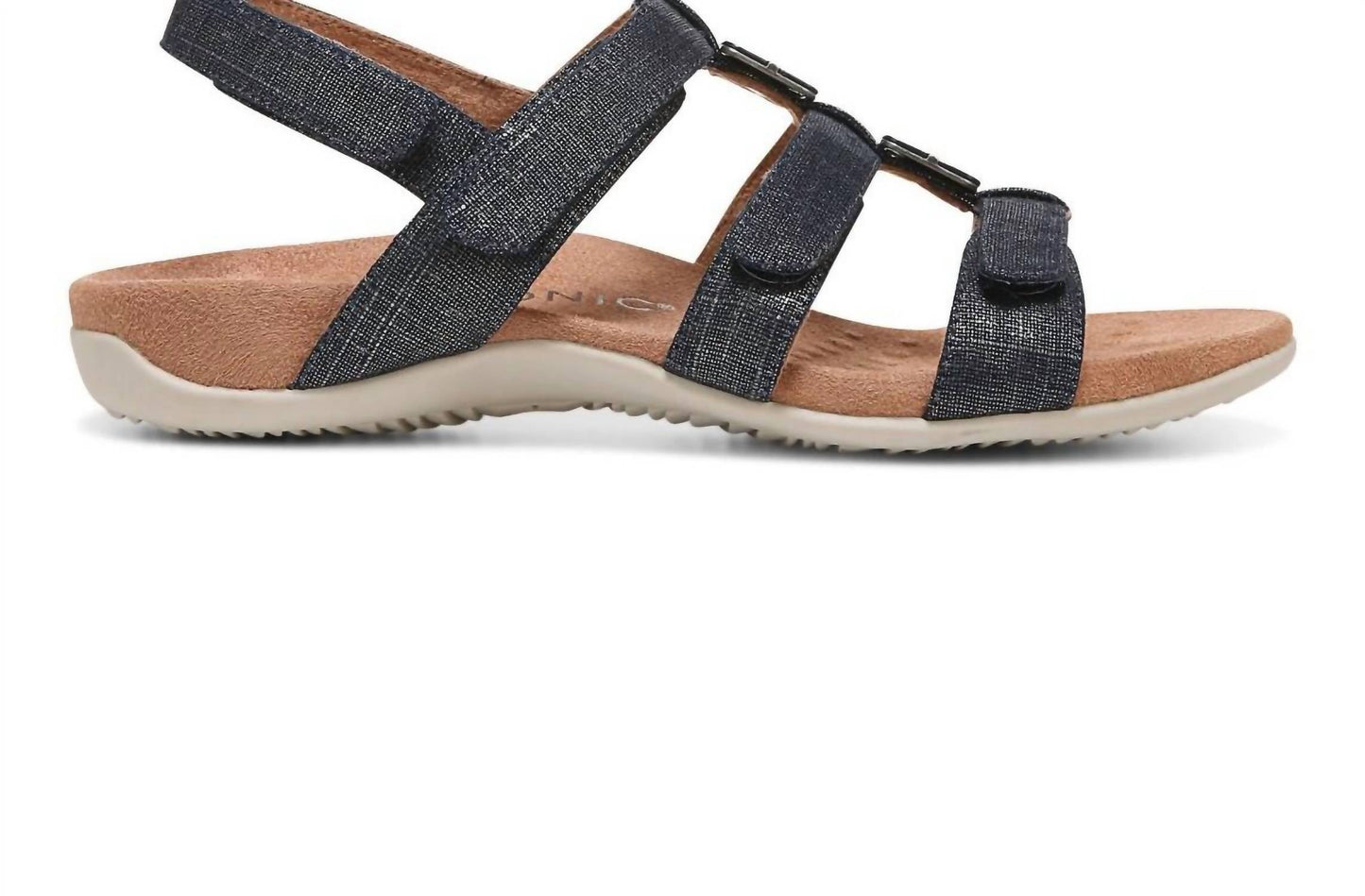 Sandalias de mujer de lino color azul marino