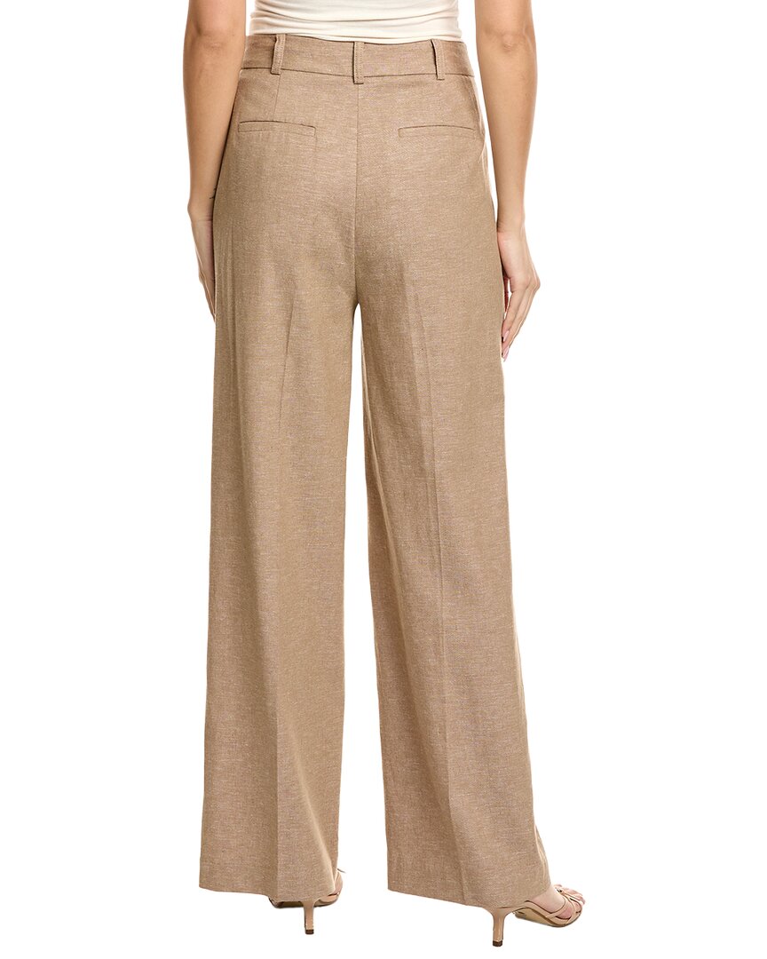 Pantalón de mezcla de lino de tiro alto