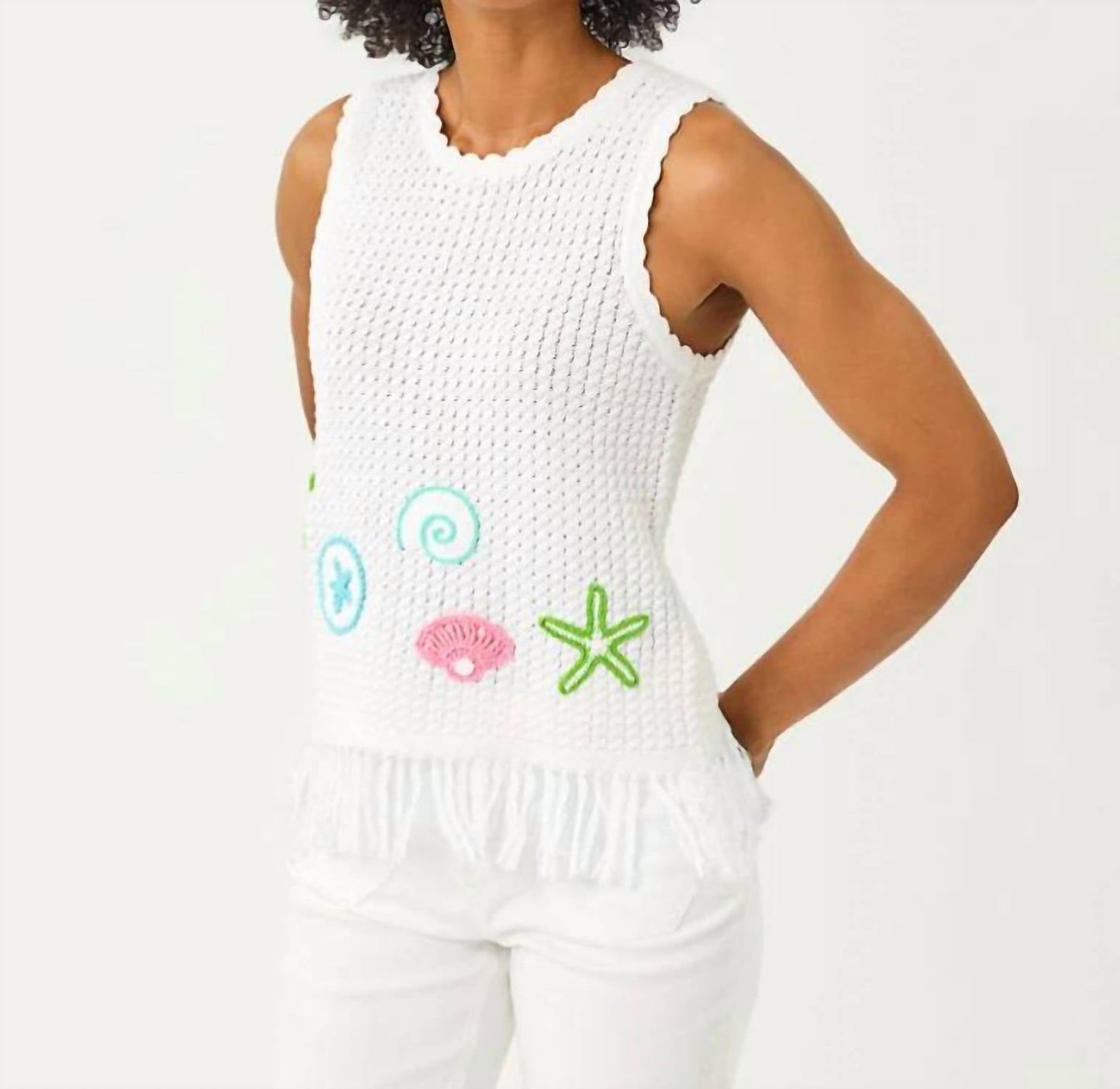 Camiseta sin mangas color blanco