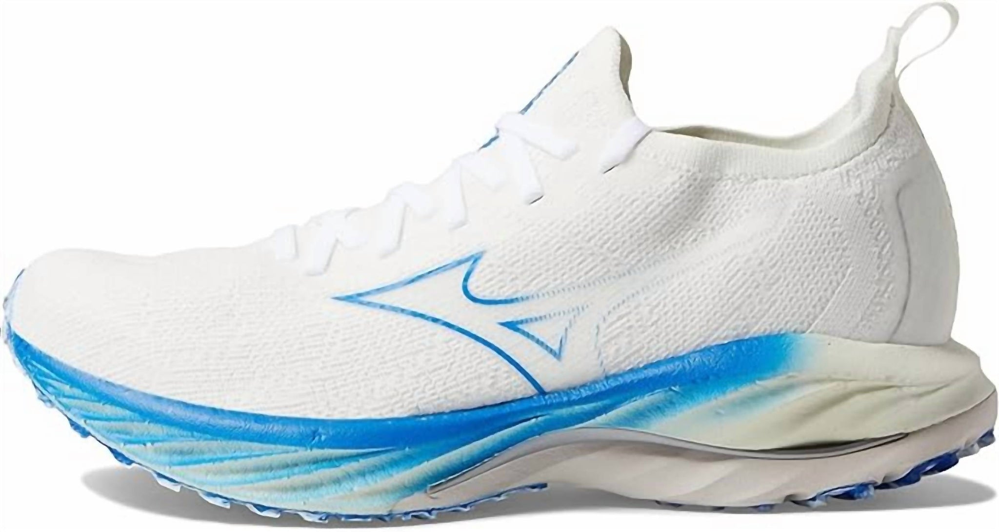 Tenis para correr de mujer color blanco y azul